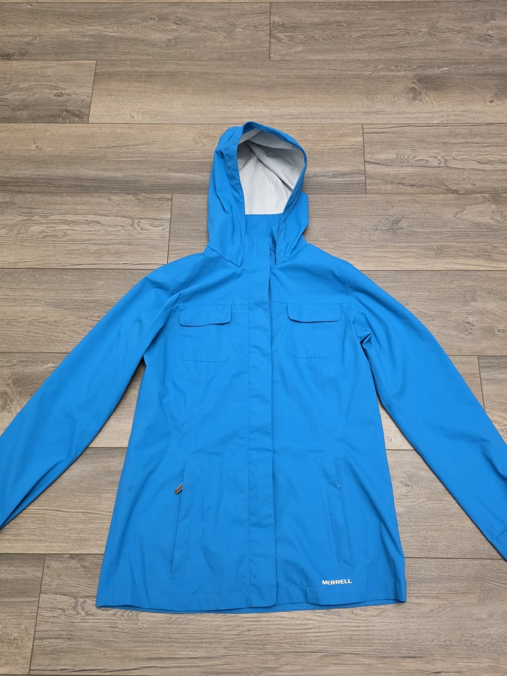 Merrell Select X Dry Waterproof Rain Jacket Aqua Blue Women's Small